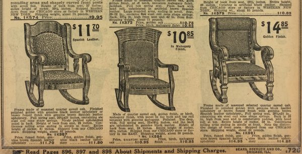 Architecture Print - Rockers, Sears Roebuck Catalog, 1915