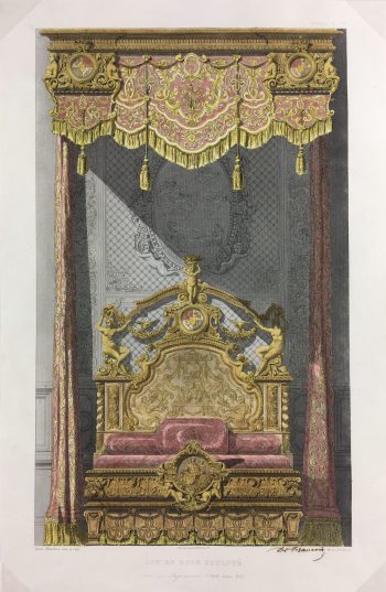 Architecture Print - Bed Louis XIV, Leon Feuchere, 1892