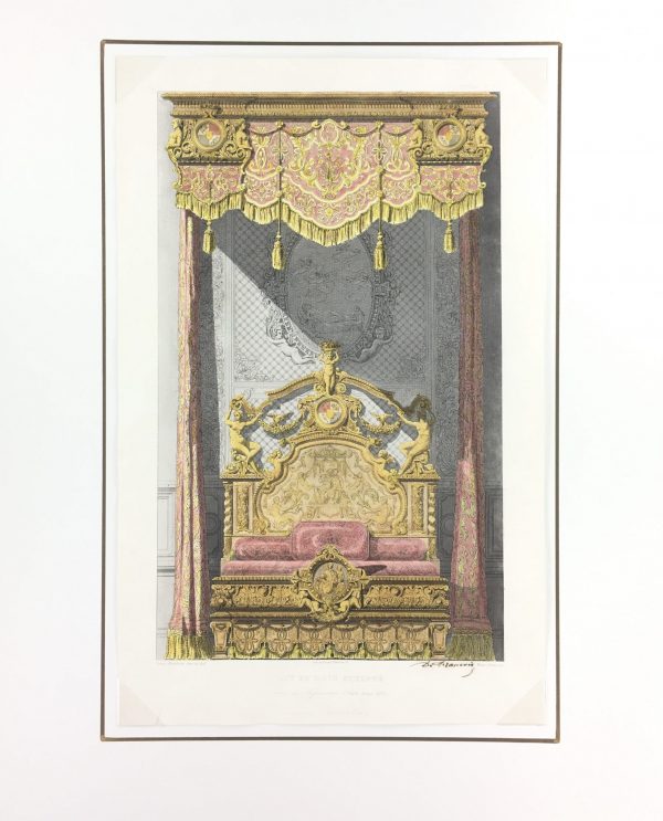 Architecture Print - Bed Louis XIV, Leon Feuchere, 1892