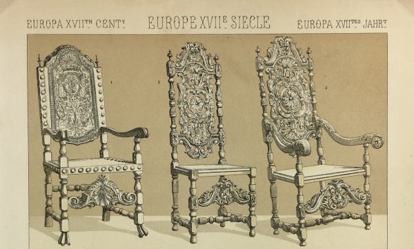 Architecture Print - Chairs, Racinet, 1885