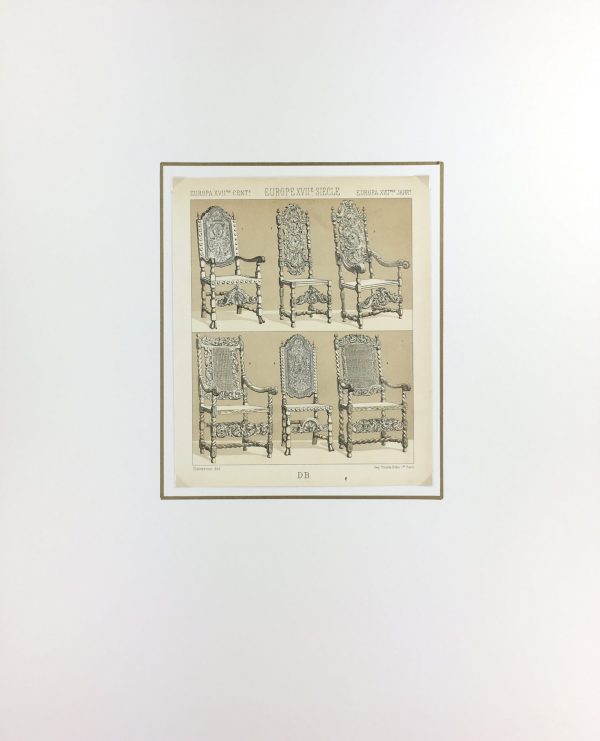 Architecture Print - Chairs, Racinet, 1885