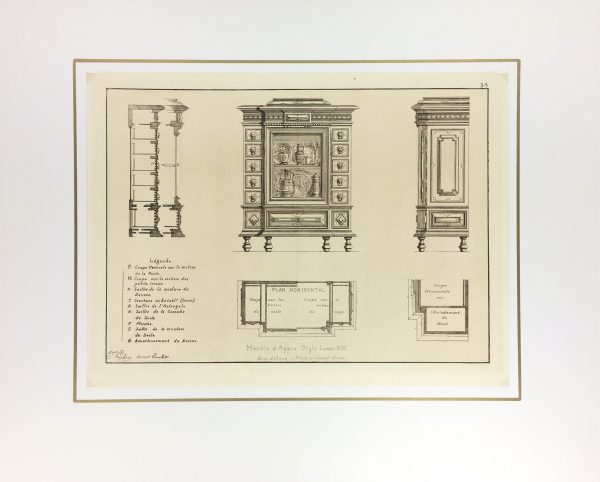 Architecture Print - Furniture Styles, French; J. Verchère, 1873