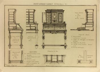 Architecture Print - Furniture Styles, French; J. Verchère, 1873