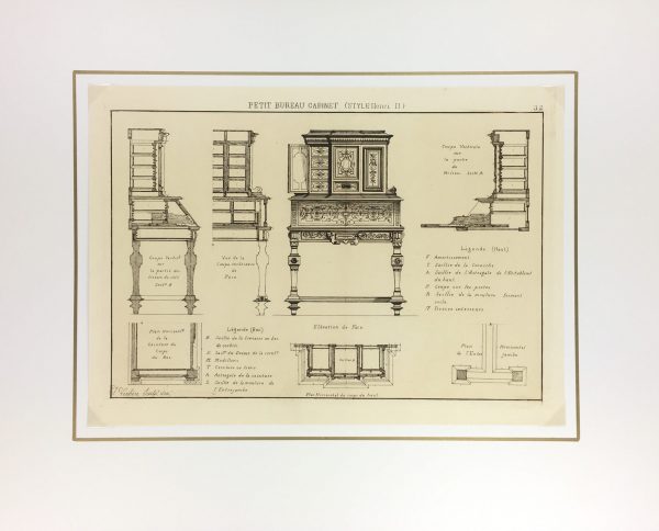 Architecture Print - Furniture Styles, French; J. Verchère, 1873