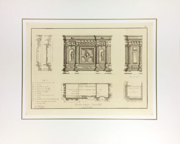 Architecture Print - Furniture Styles, French; J. Verchère, 1873