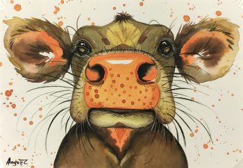 Animals Cattle Original Art - Cow, Angort, 2015