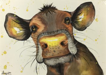 Animals Cattle Original Art - Cow , Angort, 2015