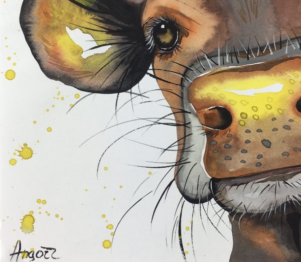Animals Cattle Original Art - Cow , Angort, 2015