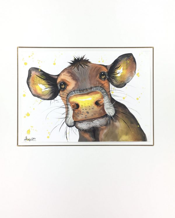 Animals Cattle Original Art - Cow , Angort, 2015