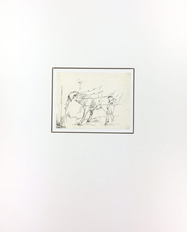 Animals Cattle Original Art - Milking Calf, Kei MItsuuchi (1948-01), 1990