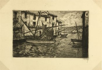 Engravings & Etchings Original Art - Les Aigues, Coty, c.1930