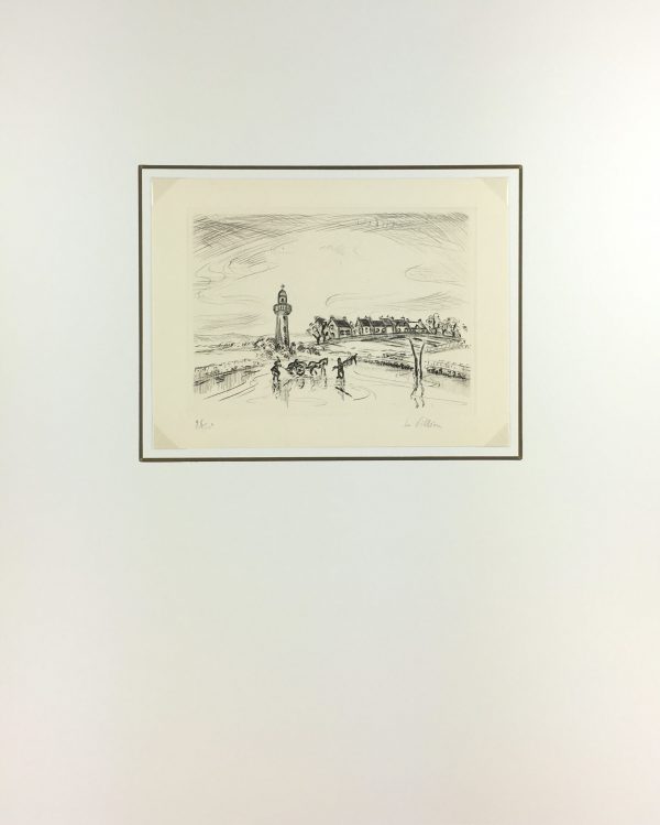 Engravings & Etchings Original Art - Salins, E. La Villéau, c.1950