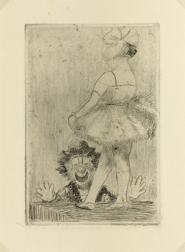 Engravings & Etchings Original Art - Clown, Puce, c.1970
