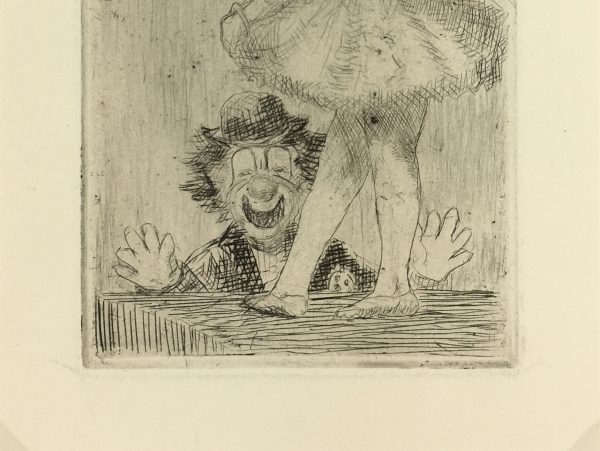 Engravings & Etchings Original Art - Clown, Puce, c.1970