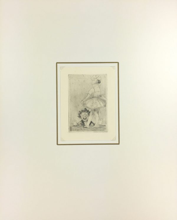 Engravings & Etchings Original Art - Clown, Puce, c.1970