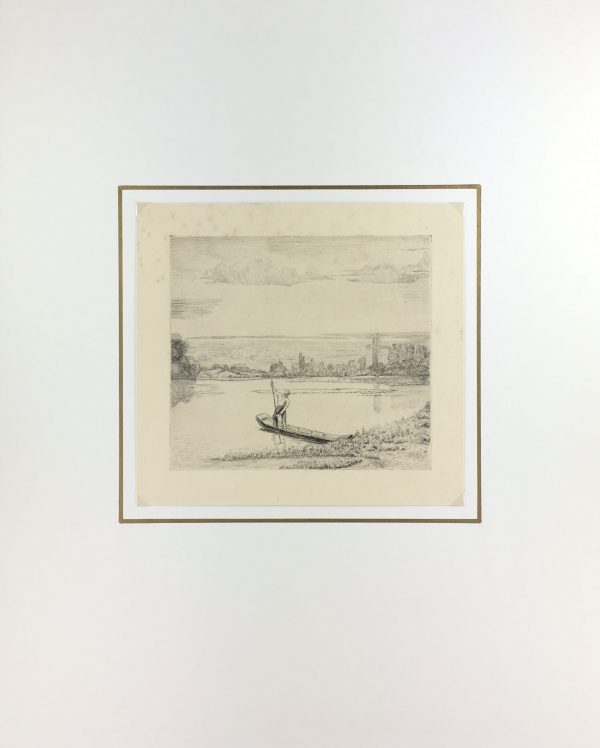 Engravings & Etchings Original Art - Aquatint - Boater, 1950