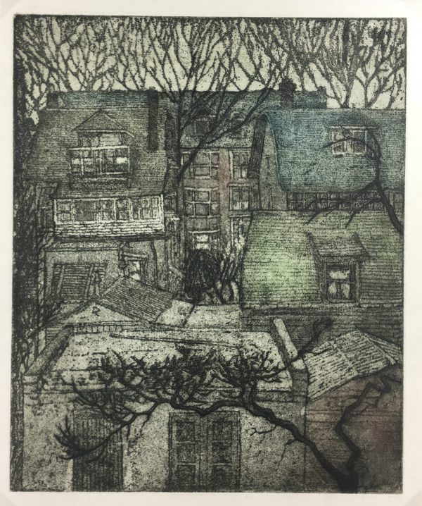 Engravings & Etchings Original Art - Les Toits, Belbium, C.1980