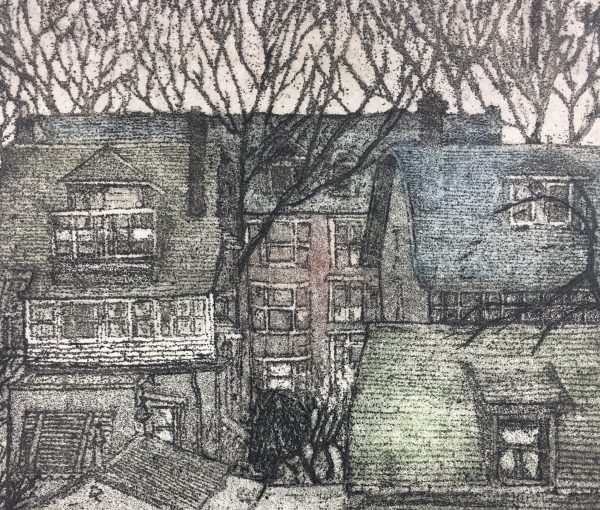 Engravings & Etchings Original Art - Les Toits, Belbium, C.1980