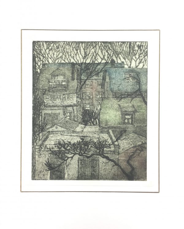 Engravings & Etchings Original Art - Les Toits, Belbium, C.1980