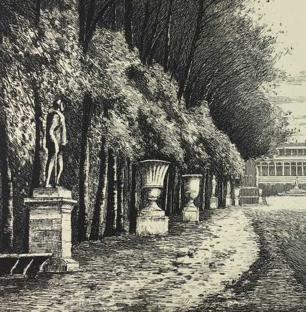 Engravings & Etchings Original Art - Trianon Gardens, Habridon, C.1900