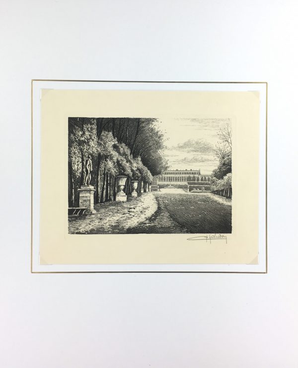 Engravings & Etchings Original Art - Trianon Gardens, Habridon, C.1900