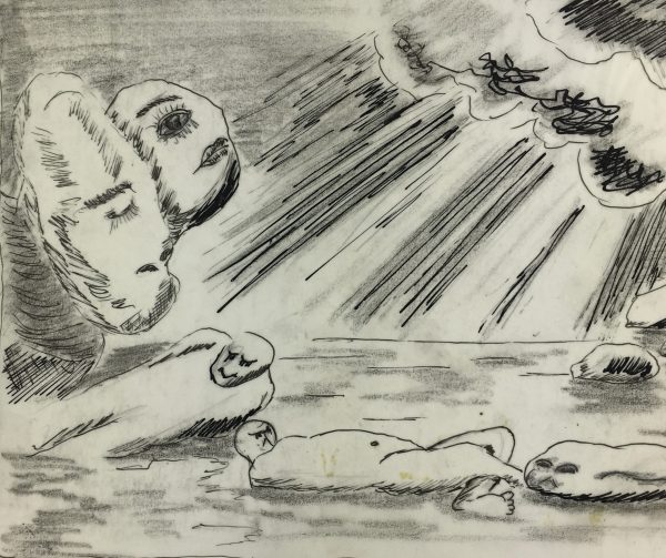 Engravings & Etchings Original Art - Original Artist Drawing for Etching, Mestgem, C.1990