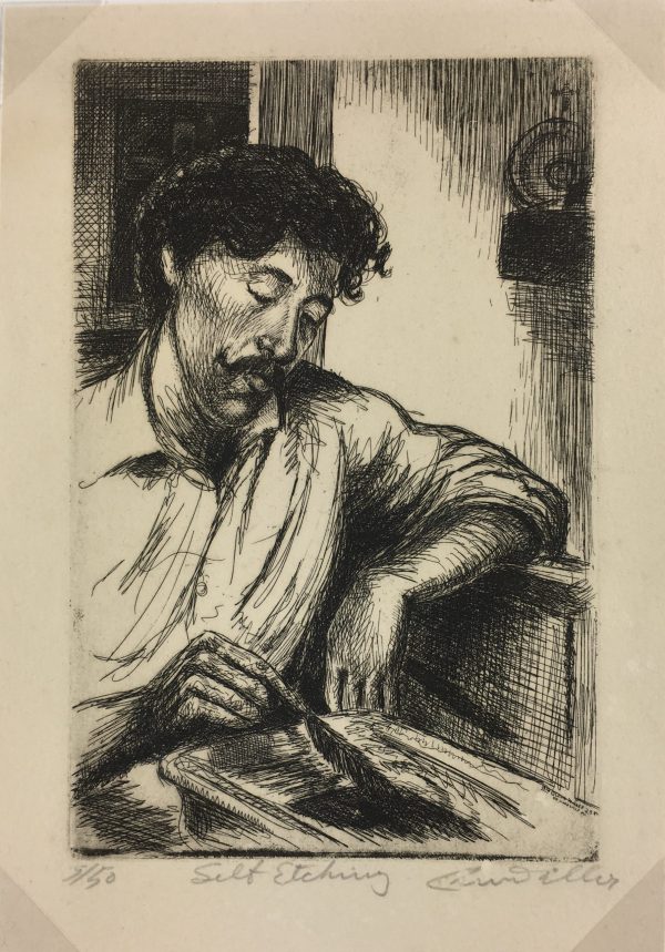 Engravings & Etchings Original Art - Self Etching, Signed, C.1950