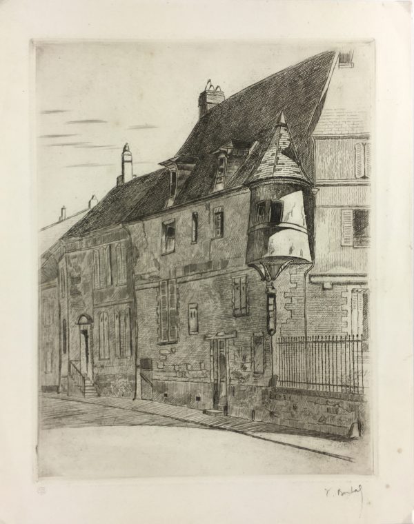 Engravings & Etchings Original Art - Etching, V. Bertal, C.1950