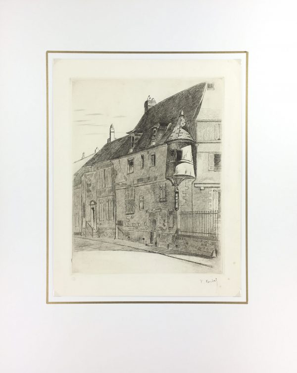 Engravings & Etchings Original Art - Etching, V. Bertal, C.1950