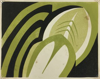 Engravings & Etchings Original Art - Les Feuilles, Stone Lithograph, C.1960