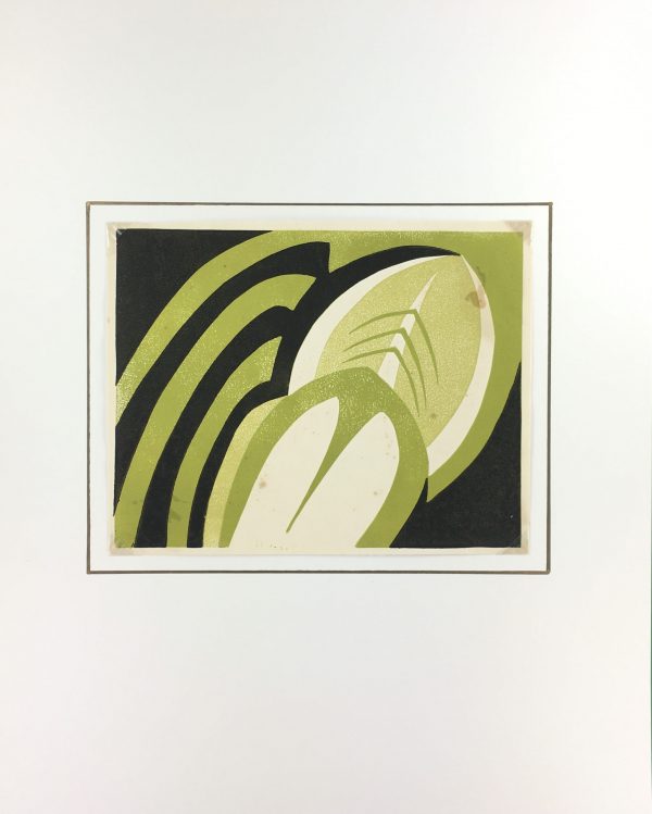 Engravings & Etchings Original Art - Les Feuilles, Stone Lithograph, C.1960