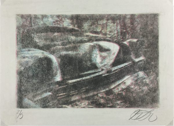 Engravings & Etchings Original Art - Photolithograph - Car Past, Signed, 2012