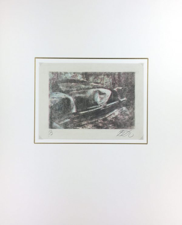 Engravings & Etchings Original Art - Photolithograph - Car Past, Signed, 2012