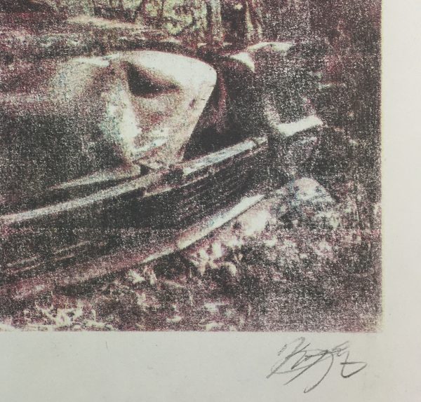 Engravings & Etchings Original Art - Photolithograph - Car Past, Signed, 2012