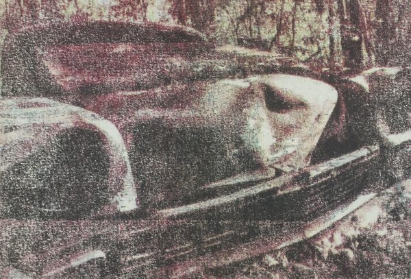 Engravings & Etchings Original Art - Photolithograph - Car Past, Signed, 2012