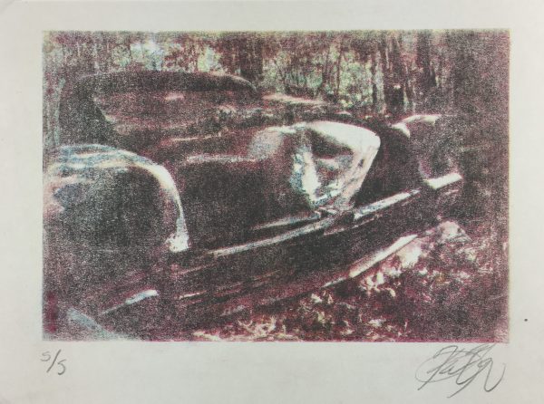 Engravings & Etchings Original Art - Photolithograph - Car Past, Signed, 2012
