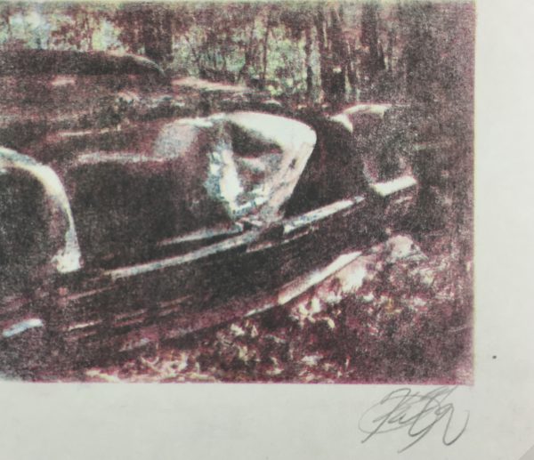 Engravings & Etchings Original Art - Photolithograph - Car Past, Signed, 2012