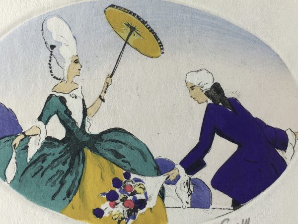 Engravings & Etchings Original Art - Aquatint - Courtship, Guy, C.1930