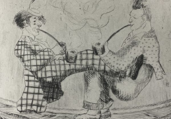 Engravings & Etchings Original Art - Modern, Puce, C.1970
