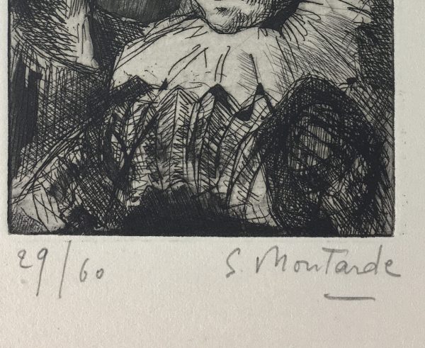Engravings & Etchings Original Art - Clowns, S. Montarde, 1956
