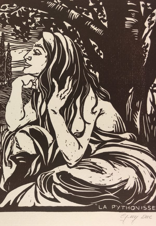 Engravings & Etchings Original Art - Le Pythonisse, Guy Duc, C.1960