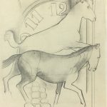 Animals Horses Original Art - Horses, Sig I.R, 1935