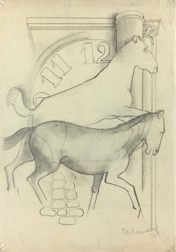 Animals Horses Original Art - Horses, Sig I.R, 1935