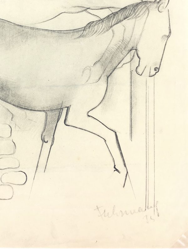 Animals Horses Original Art - Horses, Sig I.R, 1935