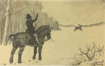 Animals Horses Original Art - Hunt, A. Marchand, C.1905