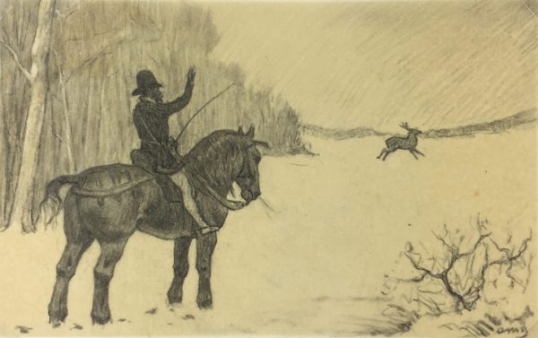 Animals Horses Original Art - Hunt, A. Marchand, C.1905