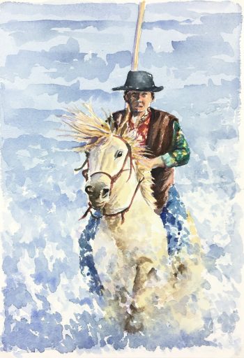 Animals Horses Original Art - Horseback, Jean Chapront, C.2000