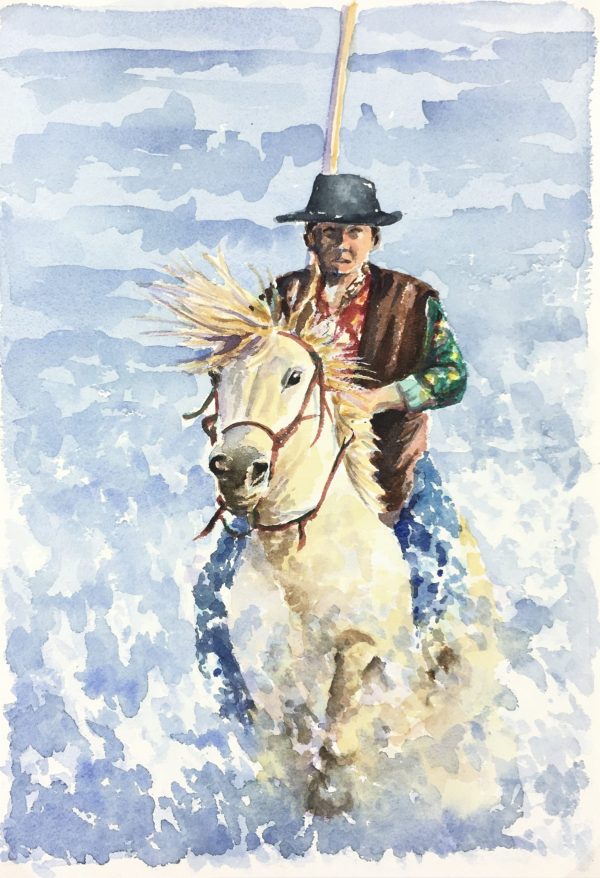Animals Horses Original Art - Horseback, Jean Chapront, C.2000