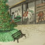 Animals Horses Original Art - Ranch, C.1950