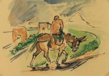 Animals Horses Original Art - Country Ride, I. Kaupisch von Reppert, C.1950